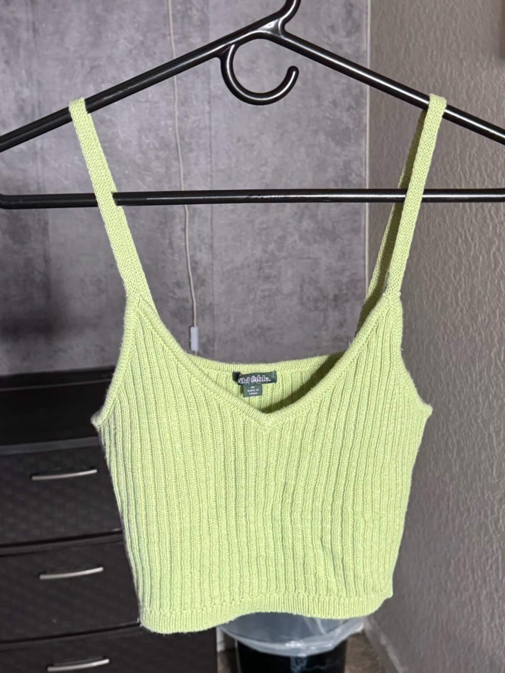 wild fable Lime Ribbed V-Neck Cropped Camisole